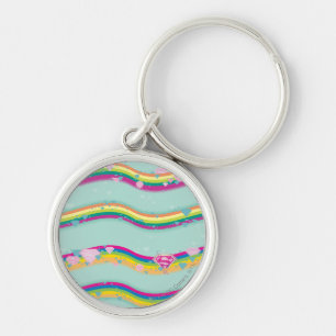 Supergirl Rainbow Waves Green Key Ring