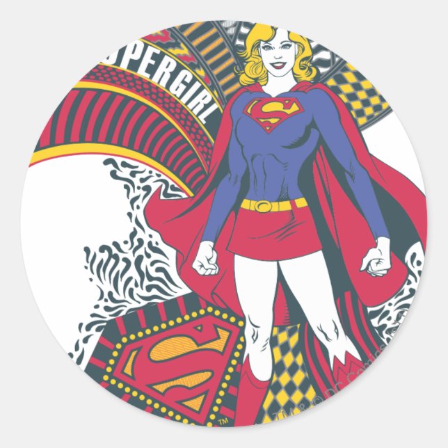 Supergirl Random World 1 Classic Round Sticker (Front)