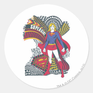 Supergirl Random World 1 Classic Round Sticker