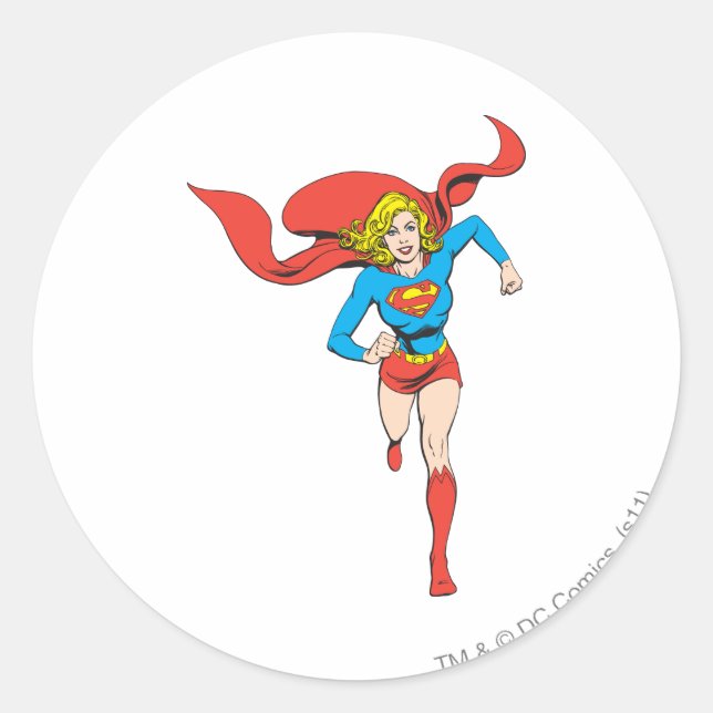 Supergirl Ready to Go Classic Round Sticker (Front)