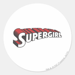 Supergirl Red and White Logo Classic Round Sticker