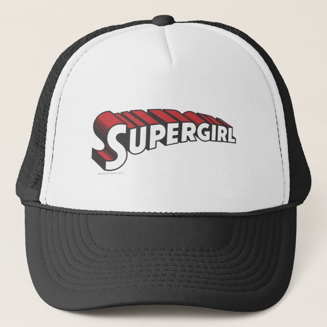 Supergirl Red and White Logo Trucker Hat (Front)