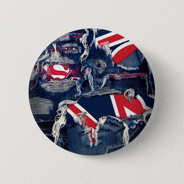 Supergirl Red, White & Blue 6 Cm Round Badge (Front)