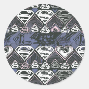 Supergirl Repeat S Pattern Classic Round Sticker