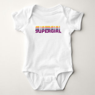 Supergirl Retro Colorshift Graphic Baby Bodysuit