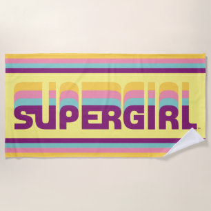 Supergirl Retro Colorshift Graphic Beach Towel