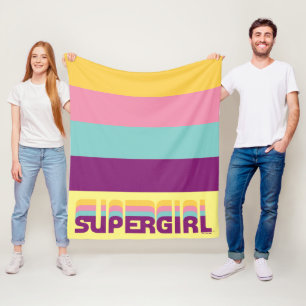 Supergirl Retro Colorshift Graphic Fleece Blanket