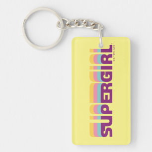 Supergirl Retro Colorshift Graphic Key Ring
