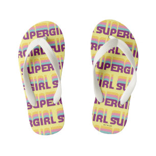 Supergirl Retro Colorshift Graphic Kid's Flip Flops