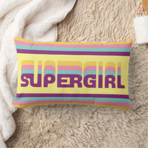 Supergirl Retro Colorshift Graphic Lumbar Cushion