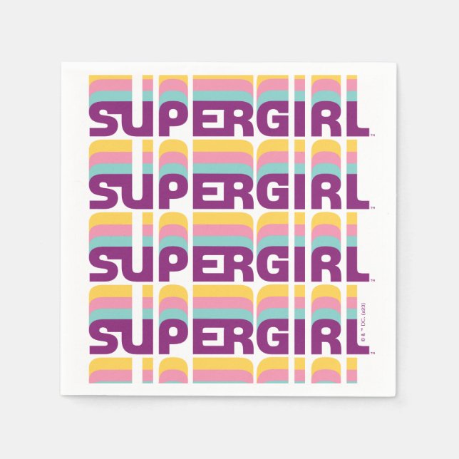 Supergirl Retro Colorshift Graphic Napkin (Front)