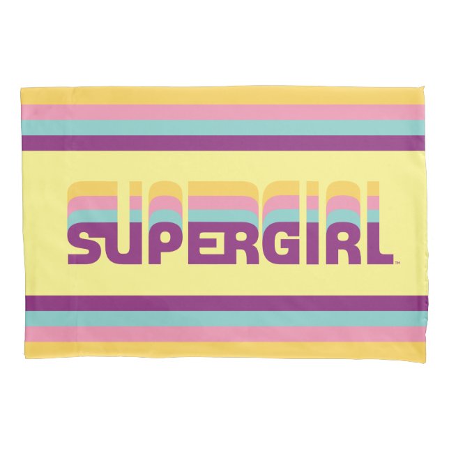 Supergirl Retro Colorshift Graphic Pillowcase (Front)