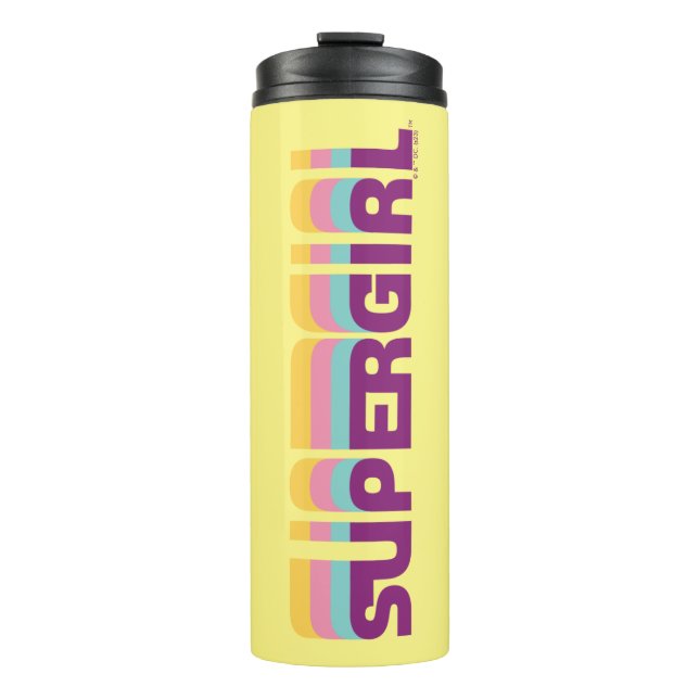 Supergirl Retro Colorshift Graphic Thermal Tumbler (Front)