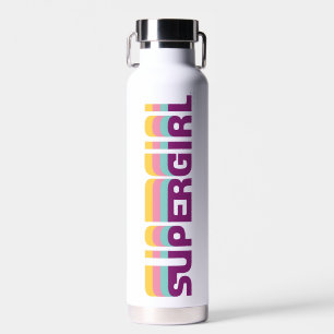 Supergirl Retro Colorshift Graphic Water Bottle
