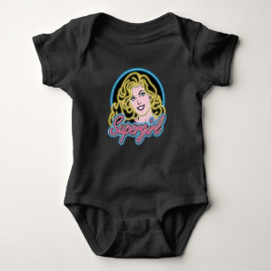 Supergirl Retro Neon Lights Graphic Baby Bodysuit