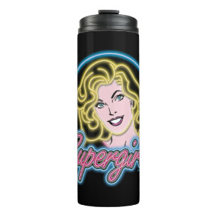 Supergirl Retro Neon Lights Graphic Thermal Tumbler
