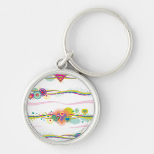 Supergirl Retro Rainbow Key Ring