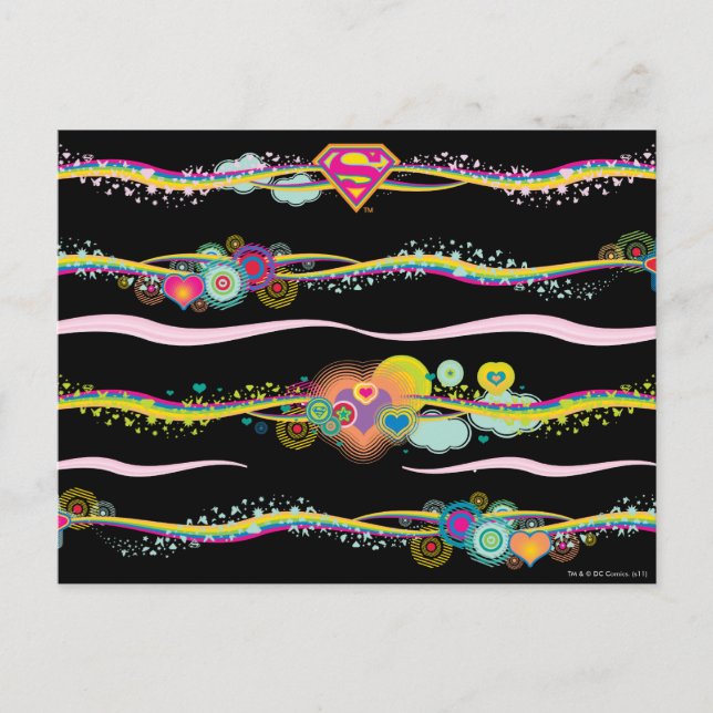 Supergirl Retro Rainbow Postcard (Front)