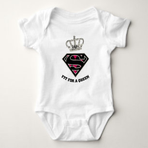 Supergirl S-Shield "Fit For A Queen" Baby Bodysuit