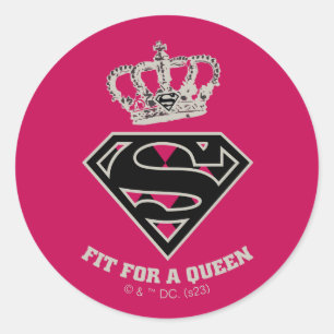 Supergirl S-Shield "Fit For A Queen" Classic Round Sticker