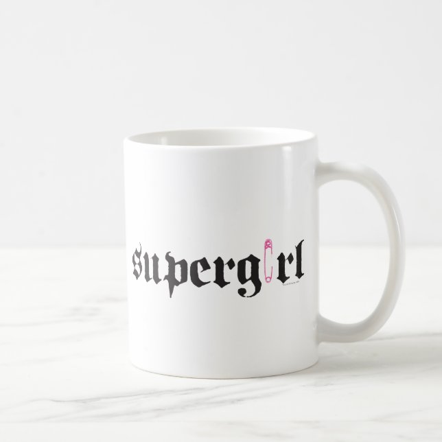 Supergirl Safety Pin Letter Coffee Mug (Right)