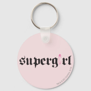 Supergirl Safety Pin Letter Key Ring