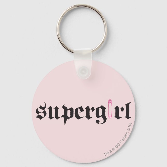Supergirl Safety Pin Letter Key Ring (Front)