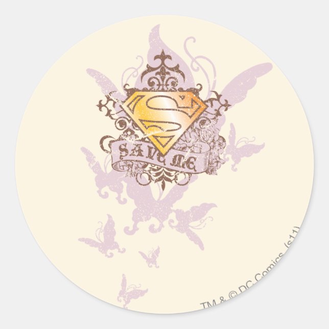 Supergirl Save Me Classic Round Sticker (Front)