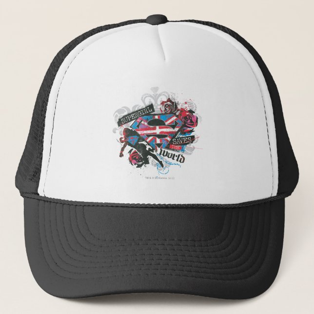 Supergirl Saves the World Trucker Hat (Front)