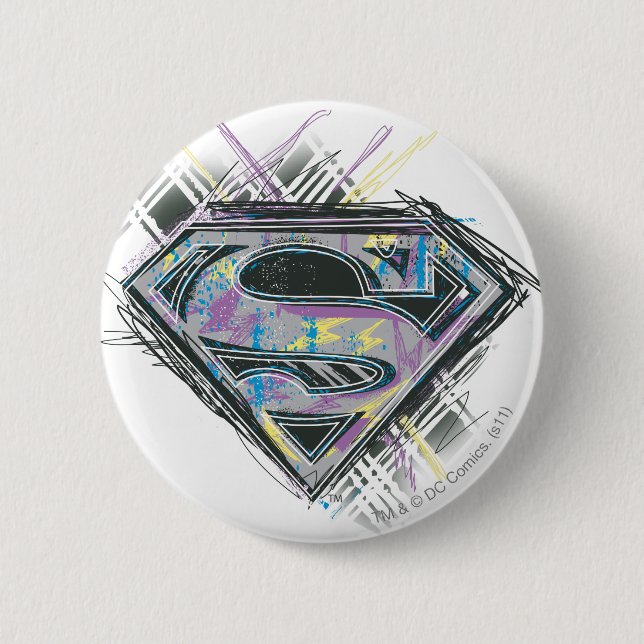 Supergirl Scribbles Logo 6 Cm Round Badge (Front)