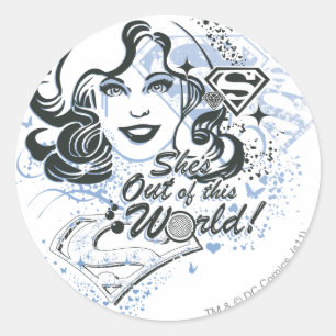 Supergirl She's Out of this World! Classic Round Sticker
