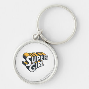 Supergirl Silver and Orange Logo Key Ring