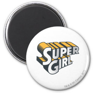Supergirl Silver and Orange Logo Magnet