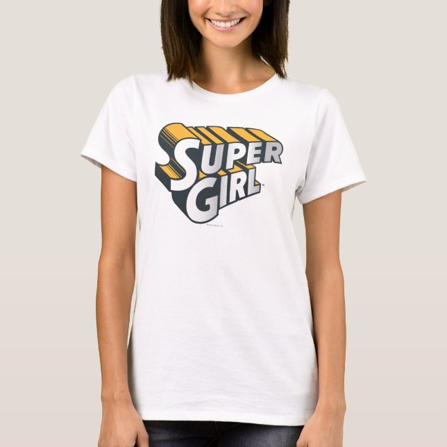 Supergirl Silver and Orange Logo T-Shirt (Front)