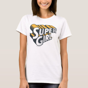 Supergirl Silver and Orange Logo T-Shirt