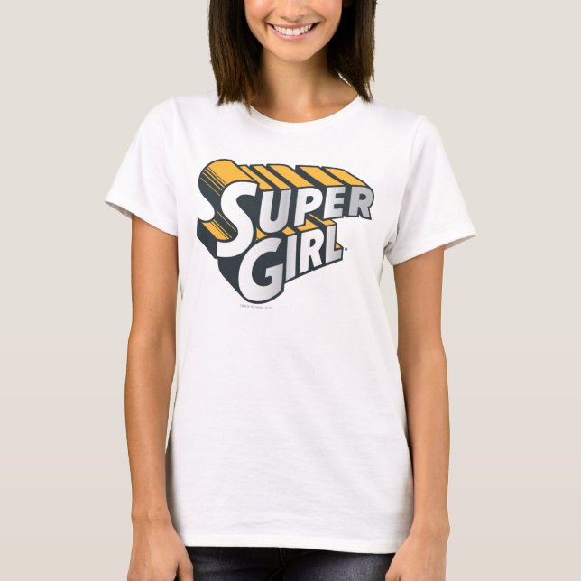 Supergirl Silver and Orange Logo T-Shirt (Front)