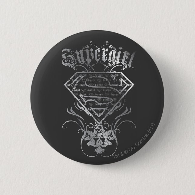 Supergirl Silver Logo 6 Cm Round Badge (Front)