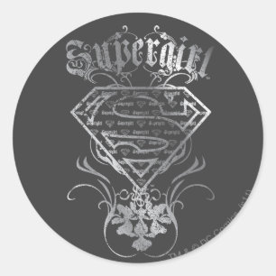 Supergirl Silver Logo Classic Round Sticker