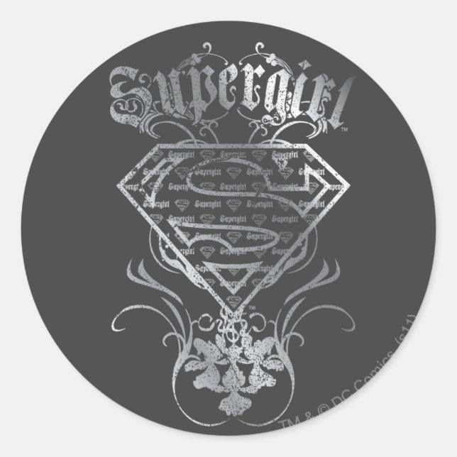 Supergirl Silver Logo Classic Round Sticker (Front)