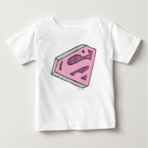 Supergirl Sketched Pink Logo Baby T-Shirt