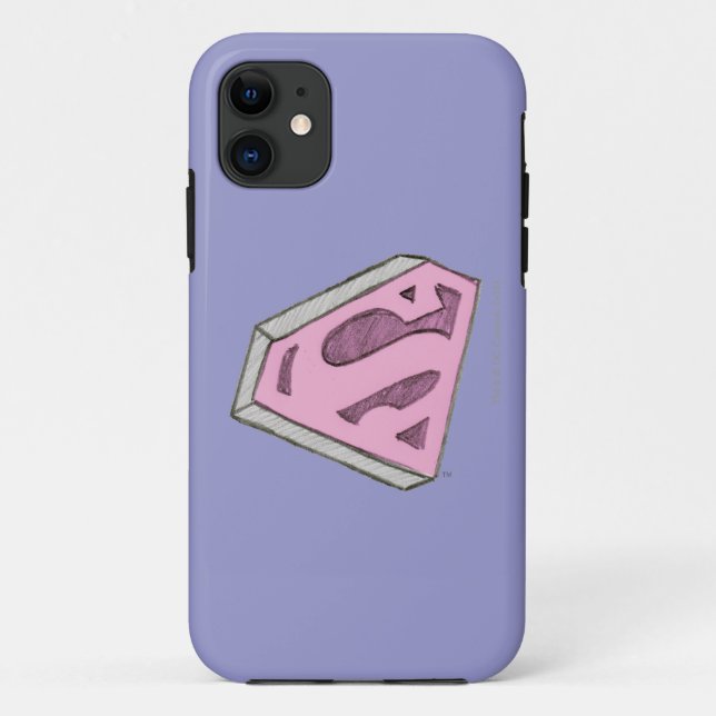Supergirl Sketched Pink Logo Case-Mate iPhone Case (Back)