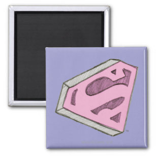 Supergirl Sketched Pink Logo Magnet