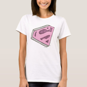 Supergirl Sketched Pink Logo T-Shirt