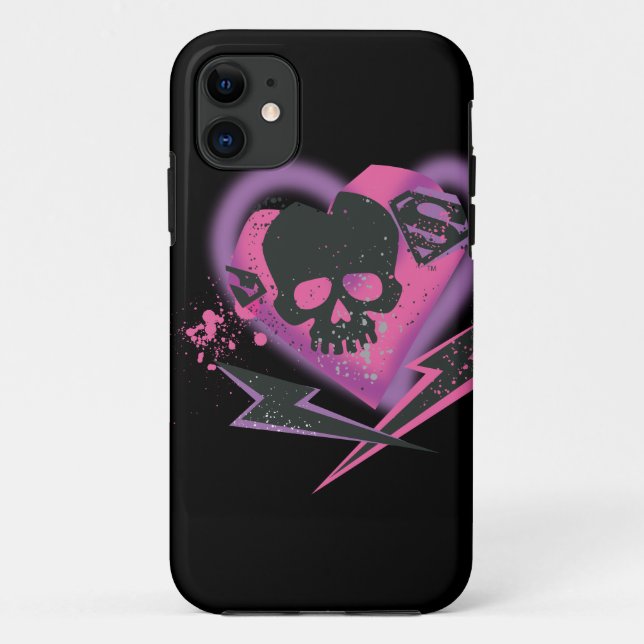Supergirl Skulls and Lightning Case-Mate iPhone Case (Back)
