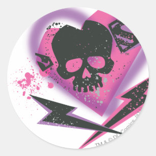 Supergirl Skulls and Lightning Classic Round Sticker