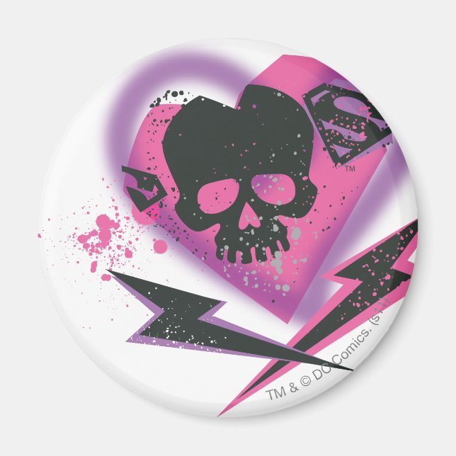 Supergirl Skulls and Lightning Magnet (Front)
