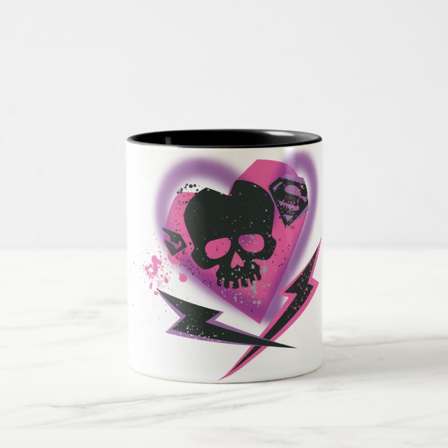 Supergirl Skulls and Lightning Two-Tone Coffee Mug (Center)