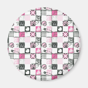 Supergirl Skulls and Pins Pattern Magnet