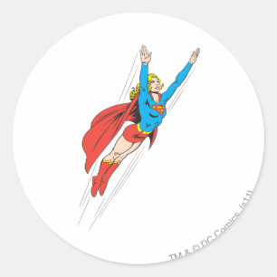 Supergirl Soars High Classic Round Sticker