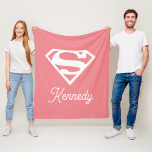 Supergirl Solid S-Shield Fleece Blanket